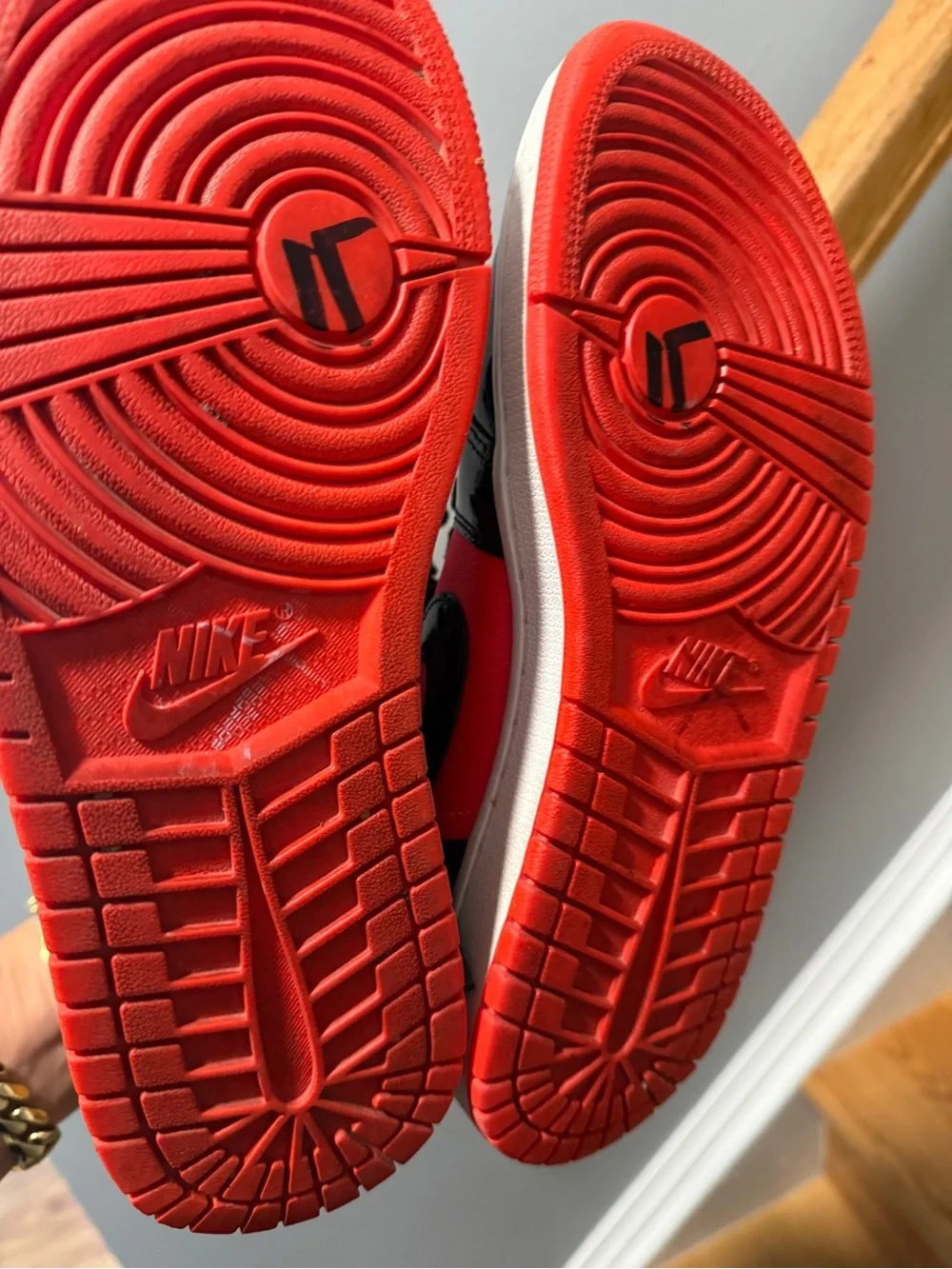 Jordan Kids High-Top Sneakers in Red and Black